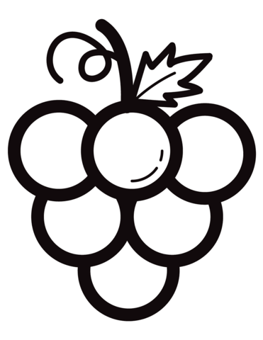 Simple Grapes Coloring Page